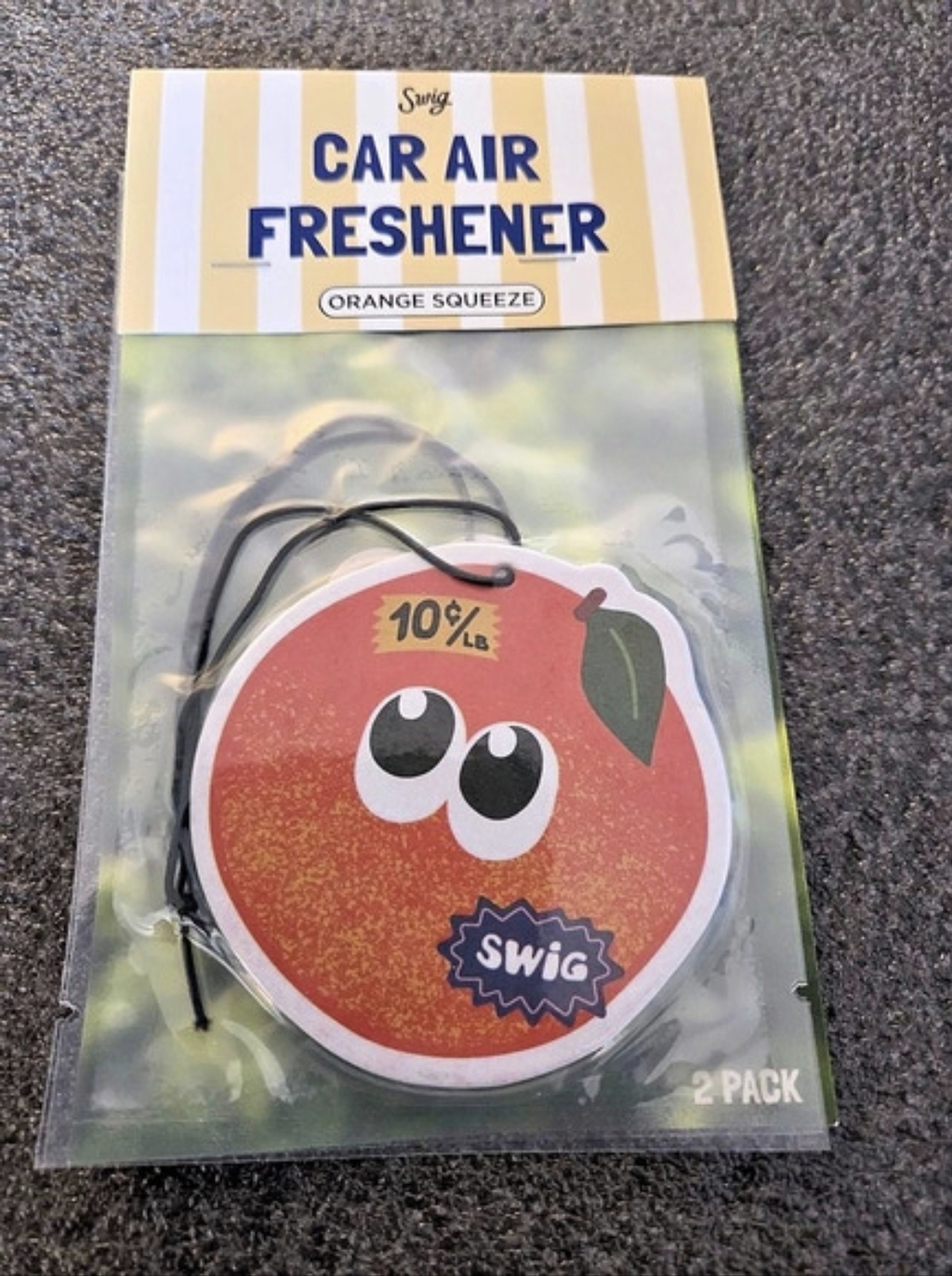 Swig Orange Squeeze Car Air Freshener 2 Pack